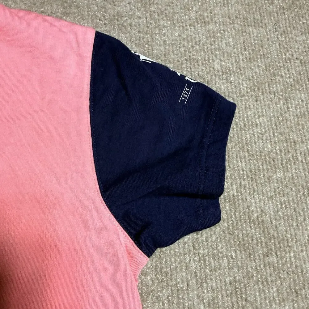 Vineyard Vines Girls 150th Kentucky Derby Colorblock Shirt Pink Navy Green L 14